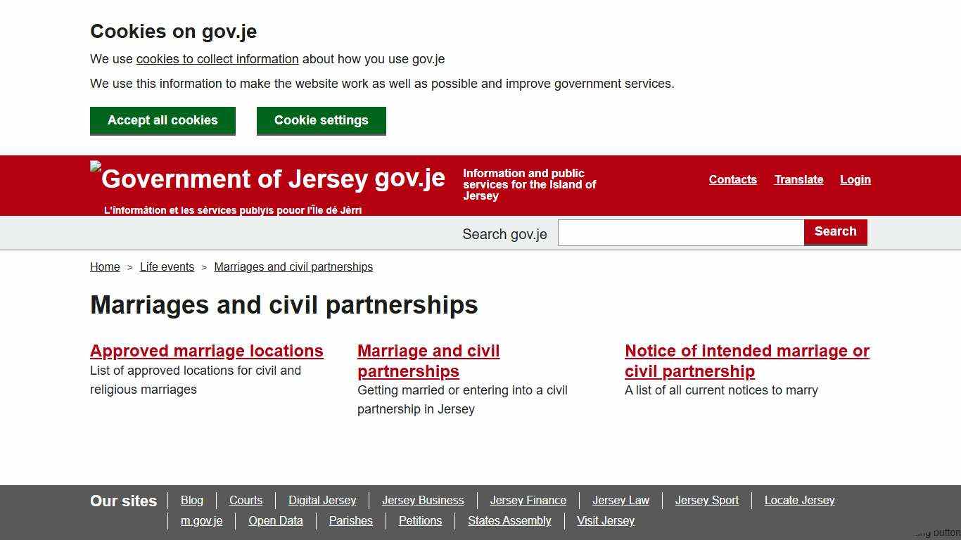 Marriages and civil partnerships